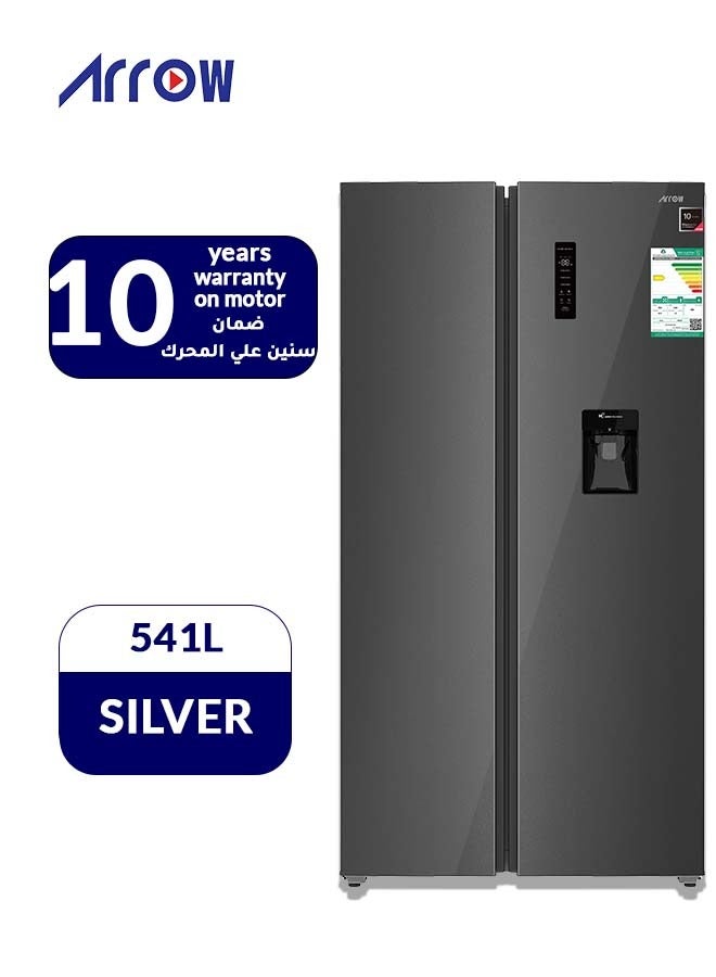 Arrow 534-Liter 18.9 Cubic Feet, Frost Free Double Door Refrigerator With Power Saving  Digital Control Panel Silver Colour RO-830SNS-WD - Image 1