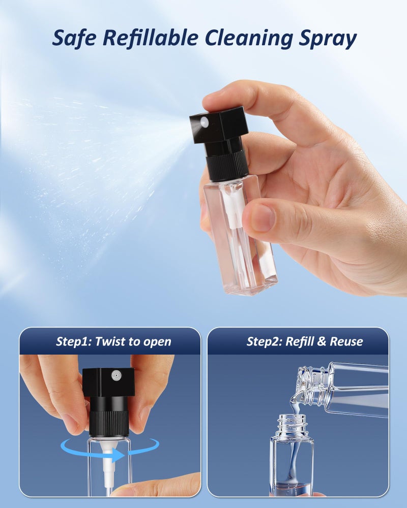 Edglete Professional Keyboard Cleaner Laptop Cleaning Kit - Keyboard Cleaning Kit for Computer MacBook iPhone AirPods iPad - Laptop Cleaner with Retractable Brush, 15ml Spray, Microfiber Cloth, Keycap Puller - Image 4