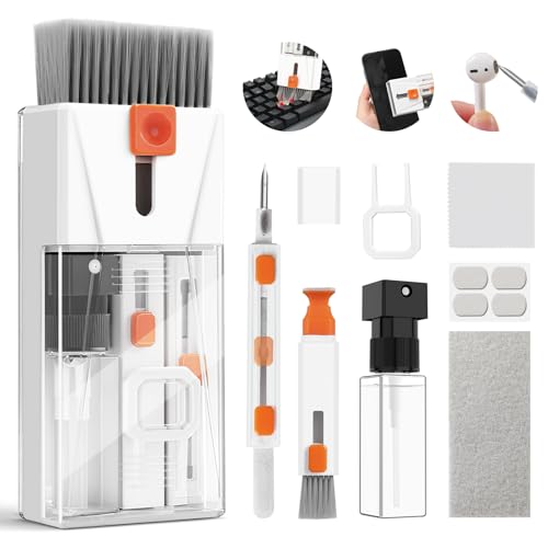 Edglete Professional Keyboard Cleaner Laptop Cleaning Kit - Keyboard Cleaning Kit for Computer MacBook iPhone AirPods iPad - Laptop Cleaner with Retractable Brush, 15ml Spray, Microfiber Cloth, Keycap Puller - Image 1