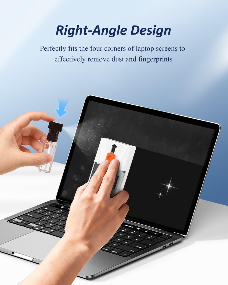 Edglete Professional Keyboard Cleaner Laptop Cleaning Kit - Keyboard Cleaning Kit for Computer MacBook iPhone AirPods iPad - Laptop Cleaner with Retractable Brush, 15ml Spray, Microfiber Cloth, Keycap Puller - Image 3