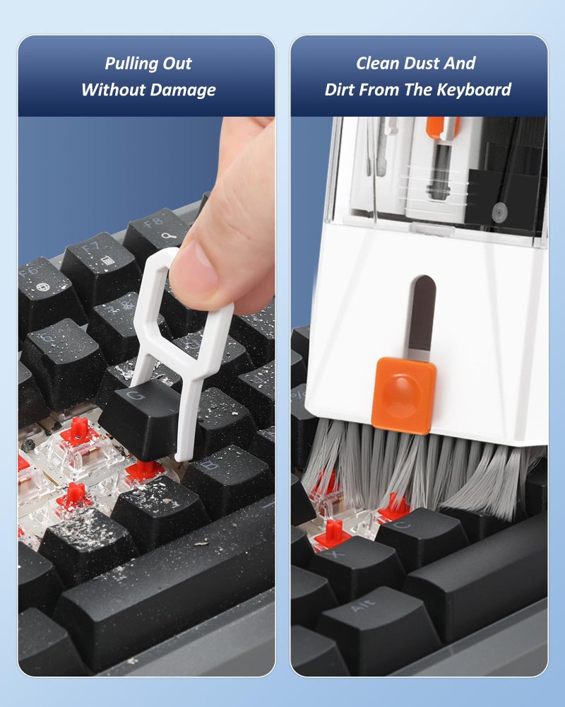 Edglete Professional Keyboard Cleaner Laptop Cleaning Kit - Keyboard Cleaning Kit for Computer MacBook iPhone AirPods iPad - Laptop Cleaner with Retractable Brush, 15ml Spray, Microfiber Cloth, Keycap Puller - Image 2