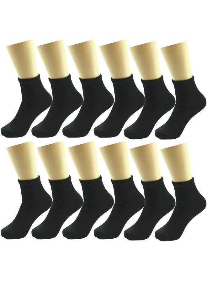 USBingoshop 12 Pairs Mens Physicians Approved Crew Diabetic Socks Cotton 10-13 (12 Pairs DA-Black) - Image 5