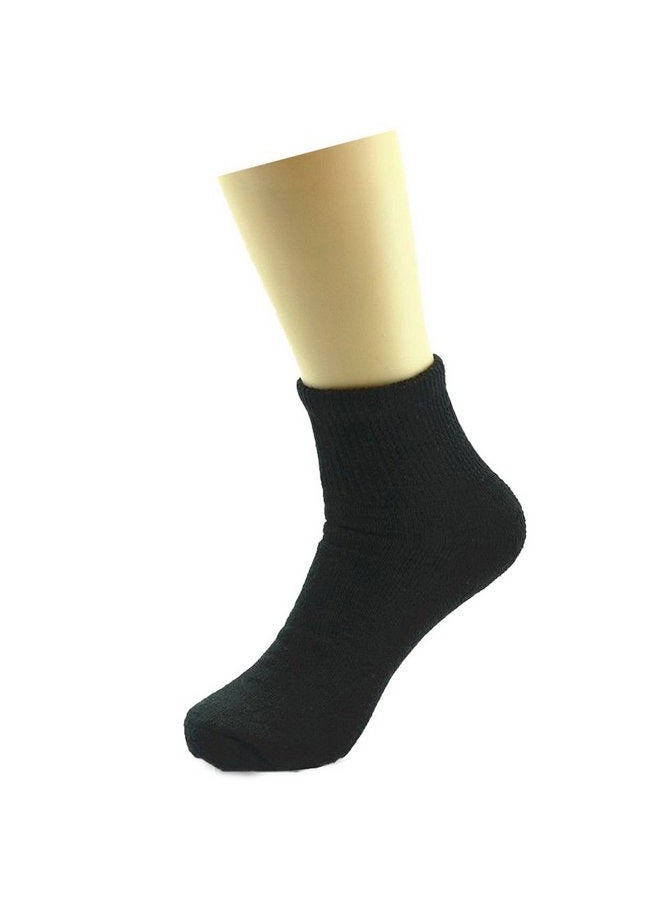 USBingoshop 12 Pairs Mens Physicians Approved Crew Diabetic Socks Cotton 10-13 (12 Pairs DA-Black) - Image 2