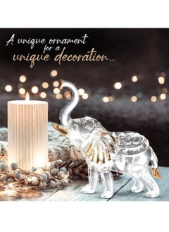 SYOSI Crystal Elephant Figurine - Glass Crystal Art Statue with Golden Details - Decor for Home, Office, Outdoor, Gifts for Birthday, Housewarming - 13.5x13.5x11.5cm  - Image 4