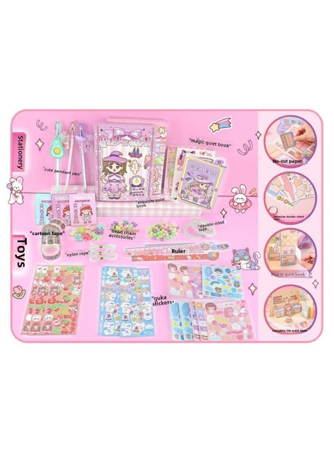 Play House DIY Quiet Book Toy 007-96 Parent-child Interaction DIY Goo Card Sticker Ruler Necklace Jewelry Wholesale-Color:YF1013  - Image 4