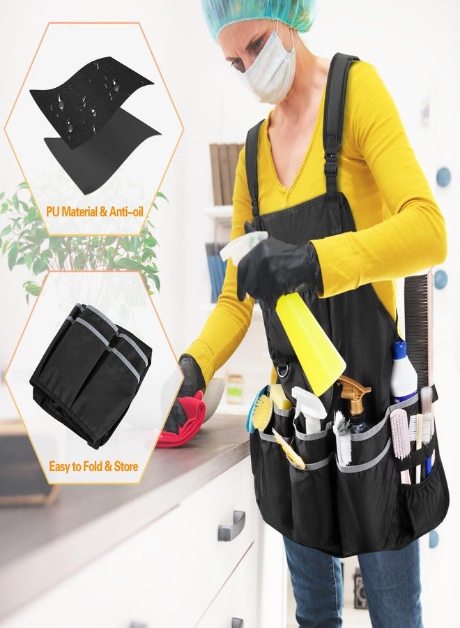 HODRANT Large Cleaning Apron with Dual Shoulder Straps, House Cleaning Apron with Multiple Pockets for Housekeeping Work Supplies, Water-resistant Cleaning Caddy Apron for Women & Men (Apron Only) - Image 5