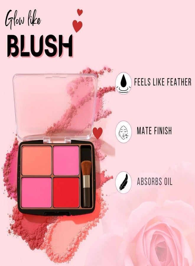 ASF 4-in-1 Blusher Palette | Natural Flush of Color | Long-Lasting Natural Glow | Shade Glow Blusher Palette Shimmery Matte Finish For All Skin Tones - 02 - Image 4