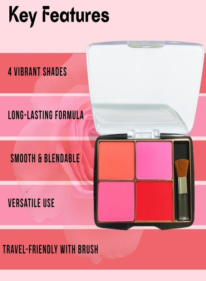 ASF 4-in-1 Blusher Palette | Natural Flush of Color | Long-Lasting Natural Glow | Shade Glow Blusher Palette Shimmery Matte Finish For All Skin Tones - 02 - Image 3