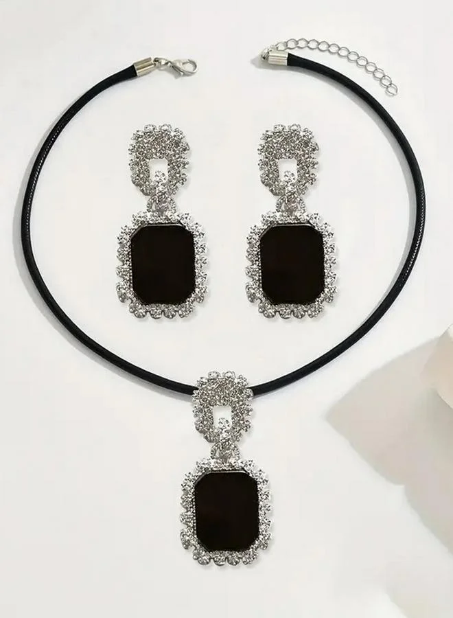Take Two Take Two Embellished Necklace and Earring Jewelry Set
