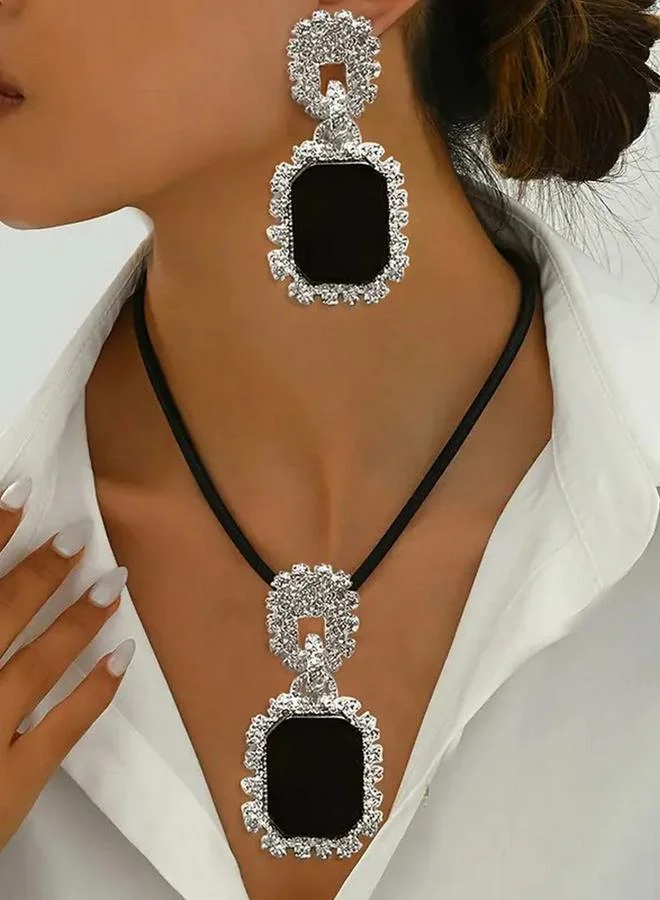 Take Two Take Two Embellished Necklace and Earring Jewelry Set