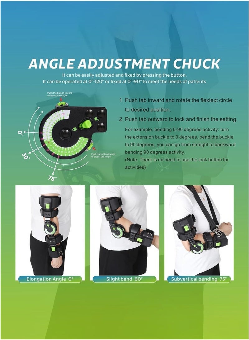 Arabest Right Elbow Brace Adjustable Hinged Arm Support Fracture Fixtion Splint Post OP Rehabilitation Orthosis Correcotor After Surgery Recovery Immobilizer  - Image 5