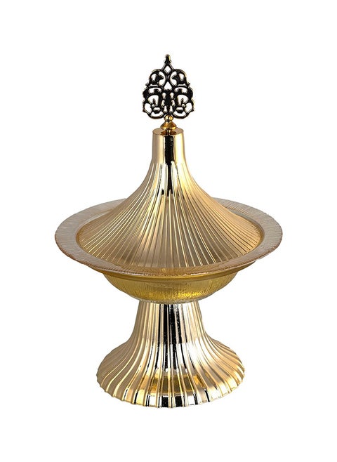 MORE GLASSWARE Sugar Holder Without Stand Red-Gold Dots