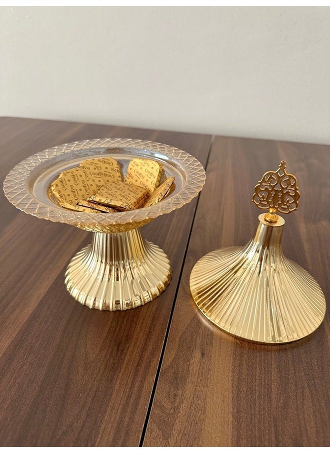 MORE GLASSWARE Sugar Holder Without Stand Red-Gold Dots