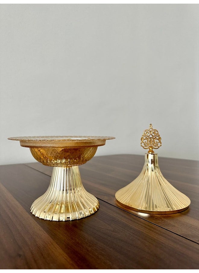 MORE GLASSWARE Sugar Holder Without Stand Red-Gold Dots