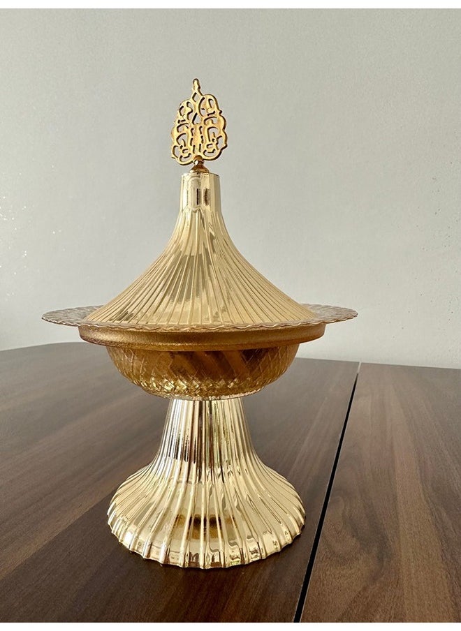 MORE GLASSWARE Sugar Holder Without Stand Red-Gold Dots