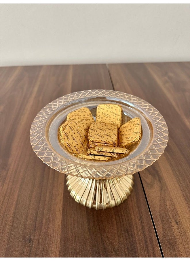 MORE GLASSWARE Sugar Holder Without Stand Red-Gold Dots
