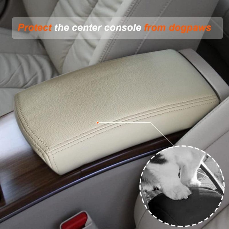 DEYTOP Center Console Cover for Nissan Altima 2008-2012 Car Armrest Cover for Nissan Altima 2008 2009 2012 Accessories Anti-Scratch Leather Armrest Protector (Beige) - Image 3