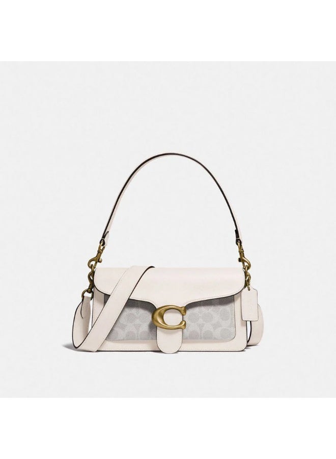 coachoutlet Tabby Shoulder Bag 26 in Signature Canvas with Leather Trim - Image 1