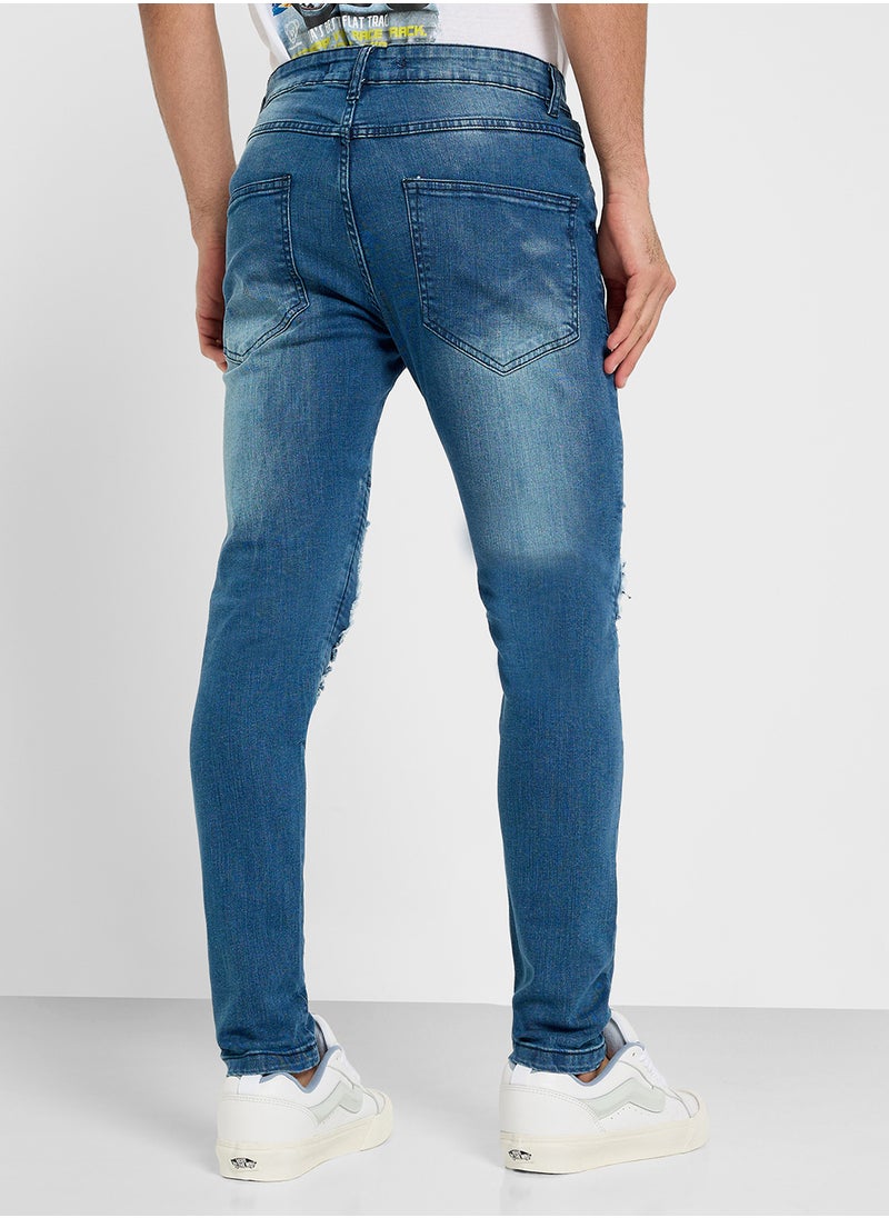BRAVE SOUL - Denim Multi Stitch Detail Jeans - Image 1