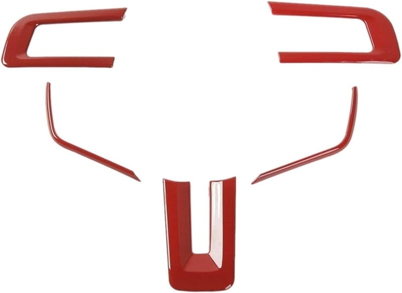 Yurefax 5Pcs Red Steering Wheel Trim for Ford Mustang 2015-2019 - Image 2