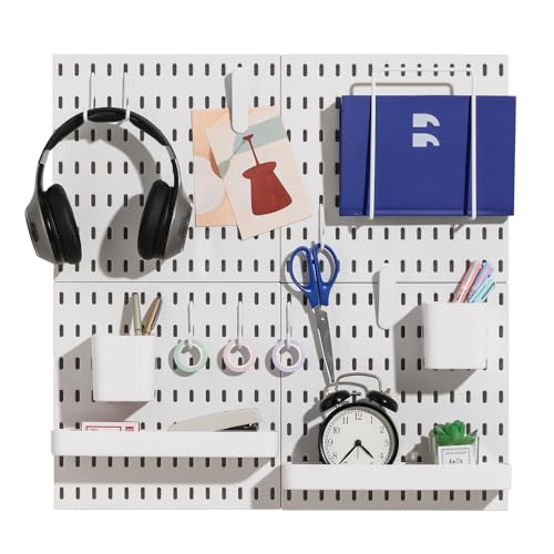 Keepo Pegboard Combination Kit, Pegboards and Accessories Modular Hanging for Wall Organizer, Crafts Organization, Ornaments Display, Nursery Storage, Peg Board (White, 22″×22″) - Image 1