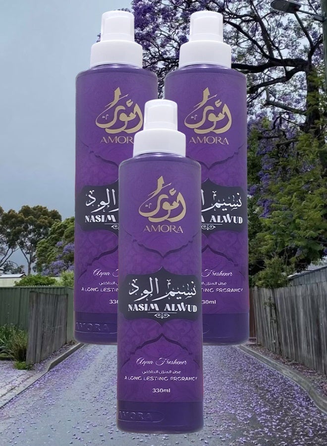 amora 3 Pieces Nasim Alwud Air Freshener 330ml - Image 1