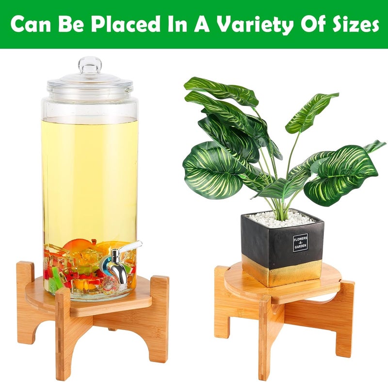 FUREEY Drink Dispenser Stand, Beverage Dispenser Stand, Fit Max 8.66 Inch Diameter of Glass Drink Dispenser, Water Jugs, Water Pitcher and Containers, Natural Bamboo Wood - Image 5