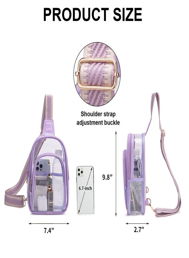 XYWstore Clear Sling Bag, Clear Bag for Stadium Events for Women, Clear Crossbody Bag for Stadium Approved (Purple) - Image 4
