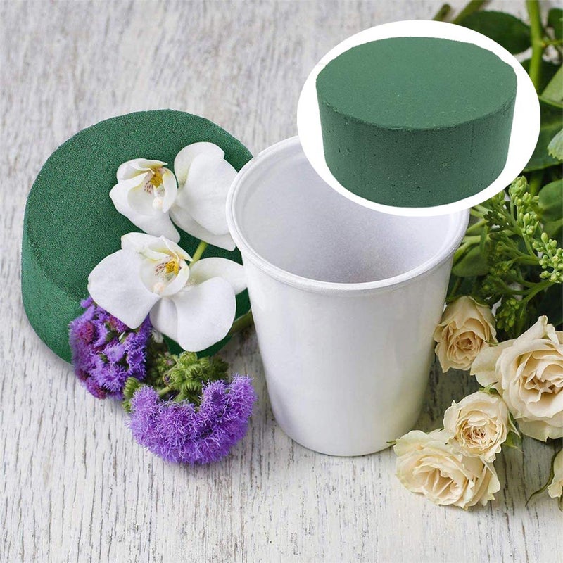 OJYUDD 20 PCS Round Floral Foam,Green Wet Foam Block,Wet Florist Floral Foam Block Flower Arrangement Supplies for Wedding Aisle Flowers,Party Decoration - Image 3