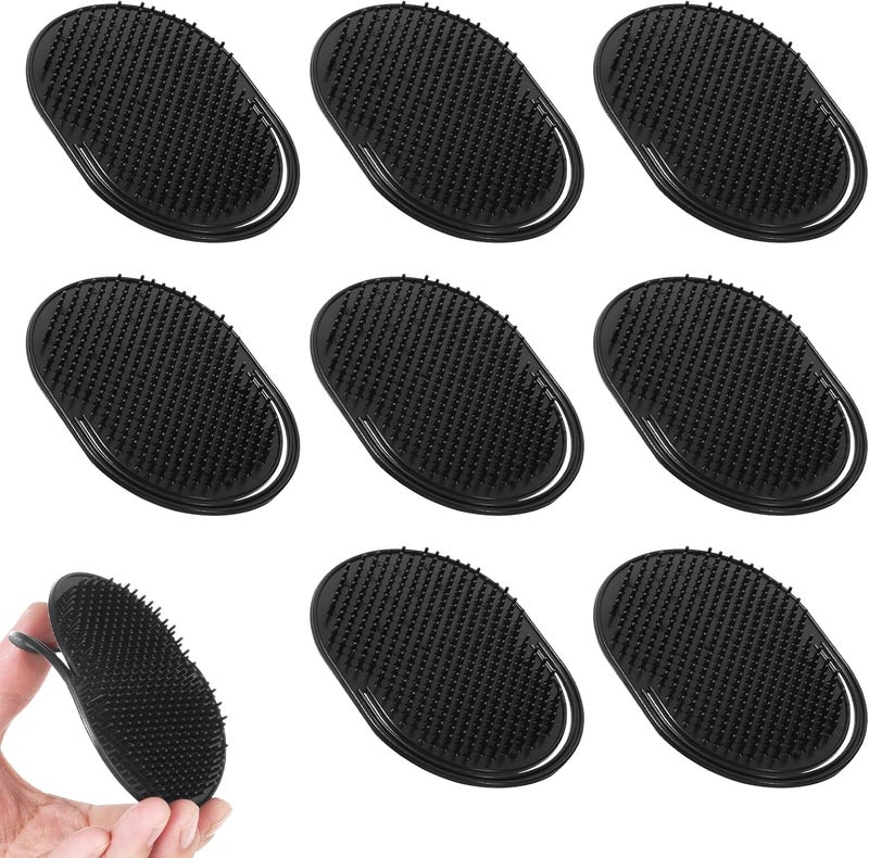 Pocket Combs for Men 8 Pcs Portable Comfortable Round Mens Comb Black Pocket Hair Brush for Beard Hair Home Travel Pets