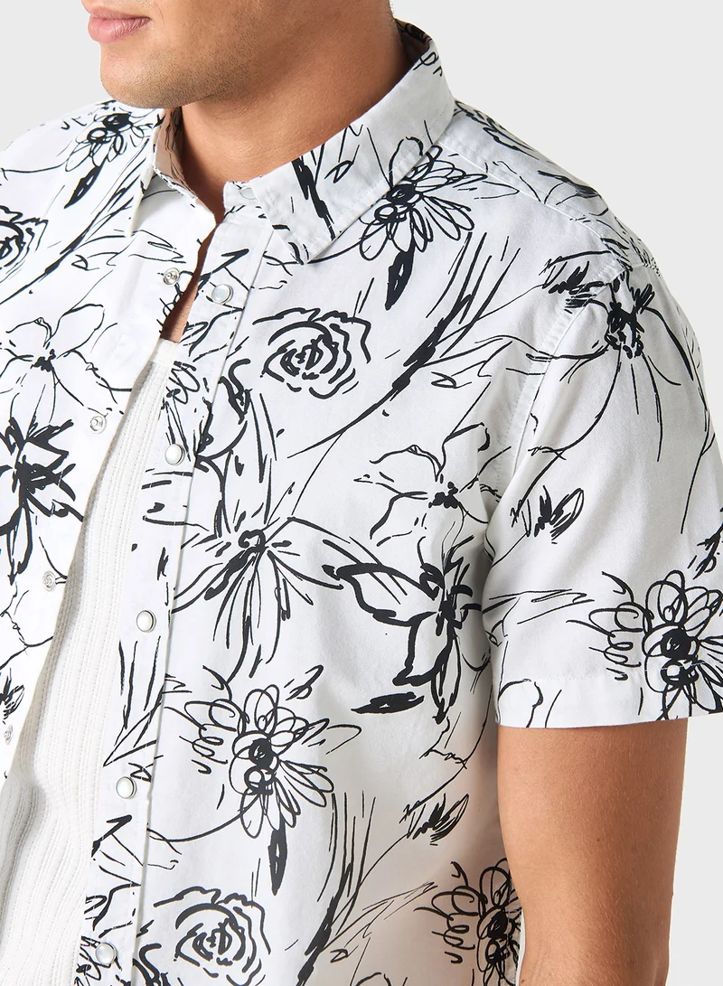 Lee Cooper Lee Cooper Regular Fit All-Over Floral Print Shirt