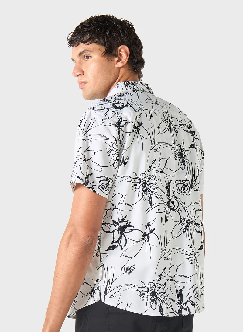Lee Cooper Lee Cooper Regular Fit All-Over Floral Print Shirt