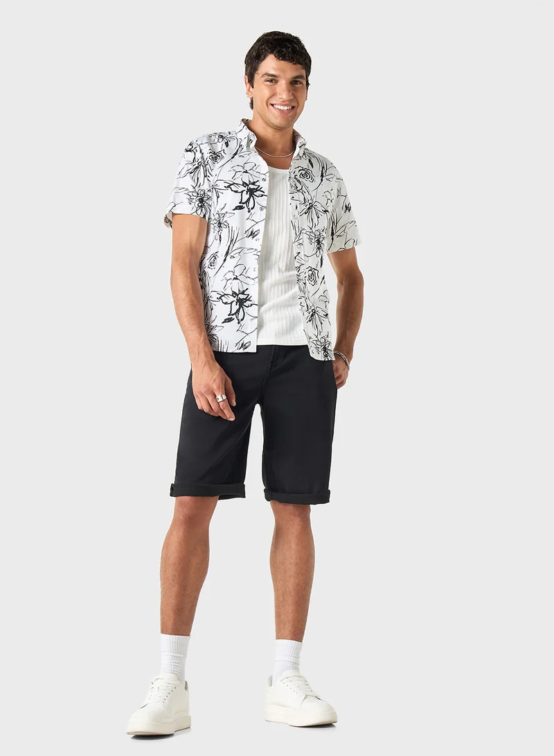Lee Cooper Lee Cooper Regular Fit All-Over Floral Print Shirt