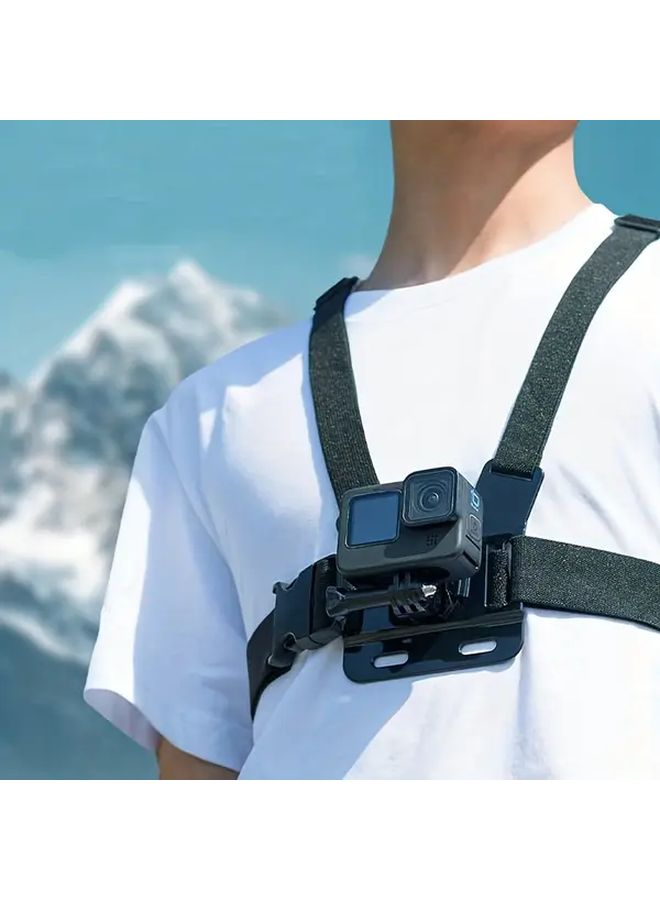 Adjustable Chest Mount Harness Strap For Hero 11 10 9 8 7 6 5 4 Session 3 2 Max Black Accessories - Image 1