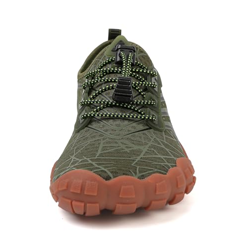 UBFEN Water Shoes Aqua Swim Shoes Mens Womens Beach Sports Quick Dry Barefoot for Boating Fishing Diving Surfing Green Color Size US 14 Women 12 Men - Image 2