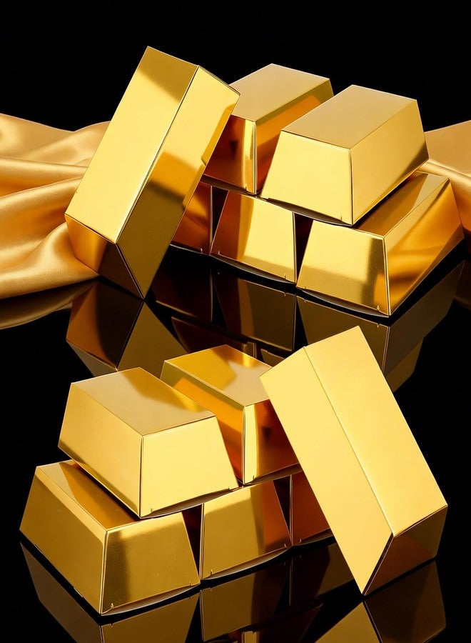 Elsjoy 100 Pack Gold Bar Gift Box, Fake Gold Bar Party Favor Treat Boxes, Golden Brick Treasure Boxes for Chocolate, Candy, Pirate & Casino Themed Party - Image 4