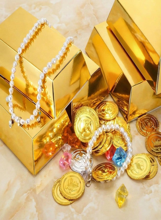 Elsjoy 100 Pack Gold Bar Gift Box, Fake Gold Bar Party Favor Treat Boxes, Golden Brick Treasure Boxes for Chocolate, Candy, Pirate & Casino Themed Party - Image 5