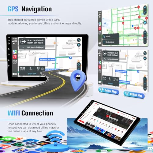 Naifay Car Stereo Radio for Nissan Altima 2008-2012 Auto AC, 9inch Touch Screen for Nissan Altima Car Stereo with Wireless Carplay Android Auto/Bluetooth/GPS/WiFi/Backup Camera/MirrorLink - Image 4