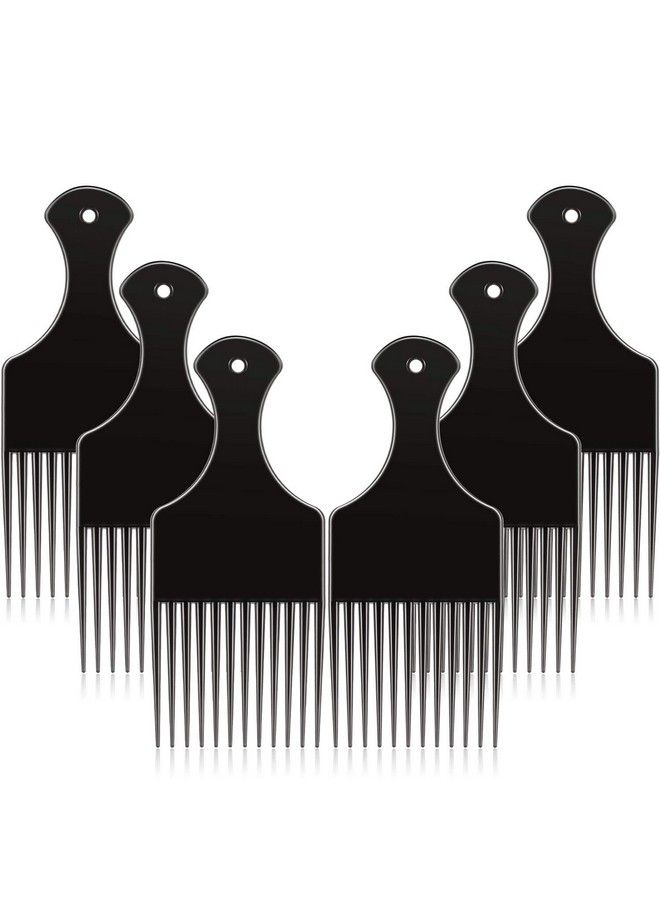 Yaomiao 6 Pieces Plastic Wide Hair Pick Comb 6.5 Inch Smooth Hair Pick Comb Afro Hair Comb Hairdressing Styling Tool For Natural Curly Hair (Black) - Image 1