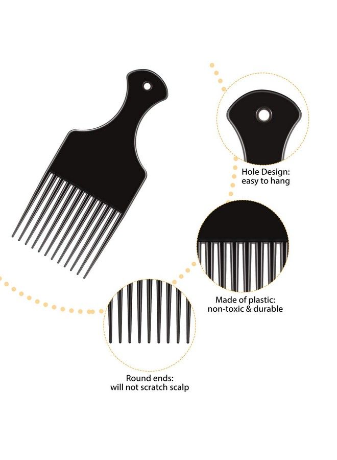 Yaomiao 6 Pieces Plastic Wide Hair Pick Comb 6.5 Inch Smooth Hair Pick Comb Afro Hair Comb Hairdressing Styling Tool For Natural Curly Hair (Black) - Image 5