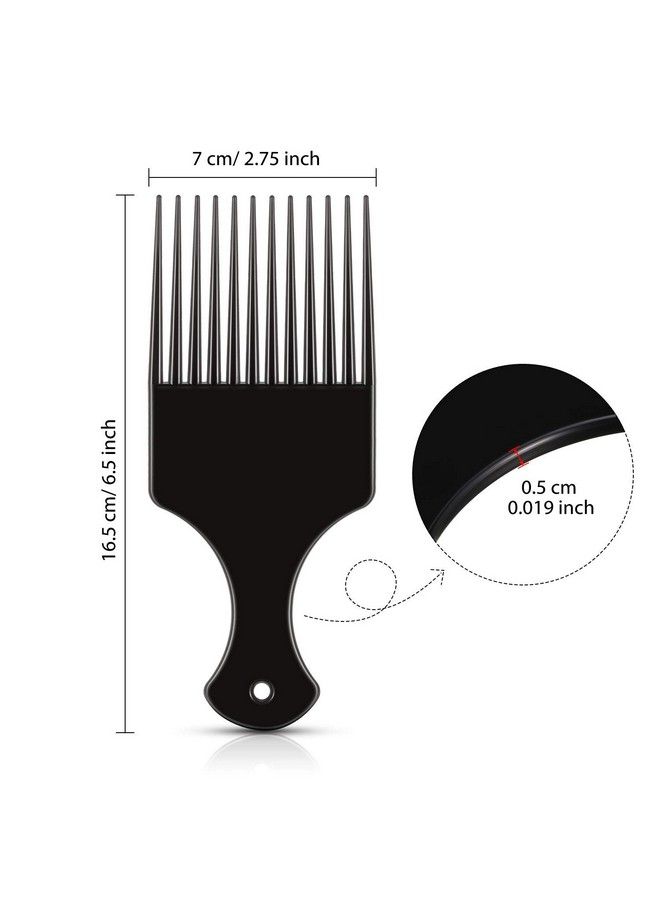 Yaomiao 6 Pieces Plastic Wide Hair Pick Comb 6.5 Inch Smooth Hair Pick Comb Afro Hair Comb Hairdressing Styling Tool For Natural Curly Hair (Black) - Image 3