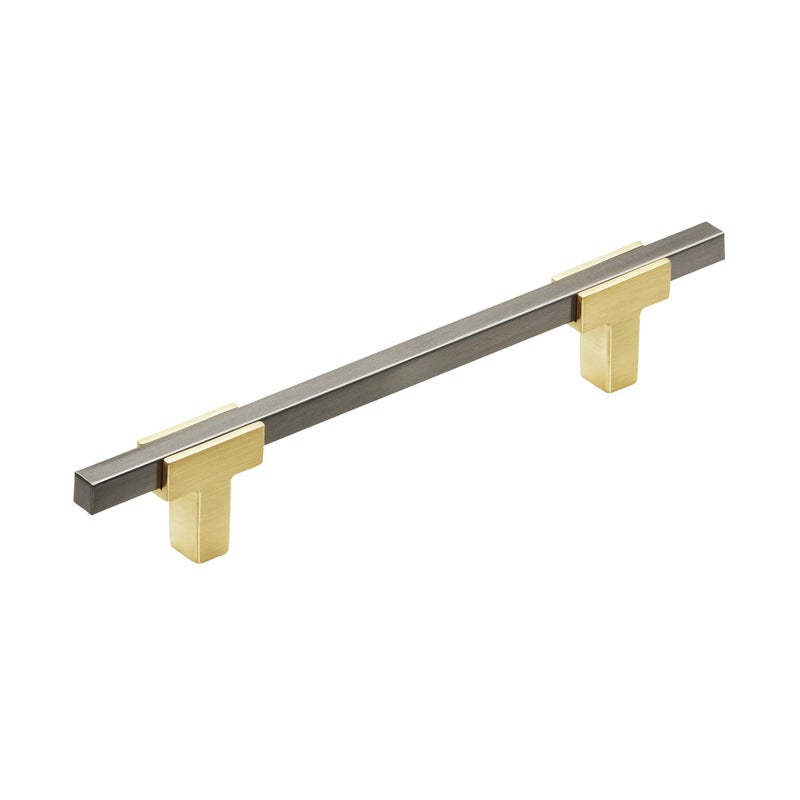 Amerock Cabinet Pull Brushed GoldBlack Chrome 5116 inch 128 mm Center to Center Urbanite 1 Pack Drawer Pull Drawer Handle Cabinet Hardware - Image 2