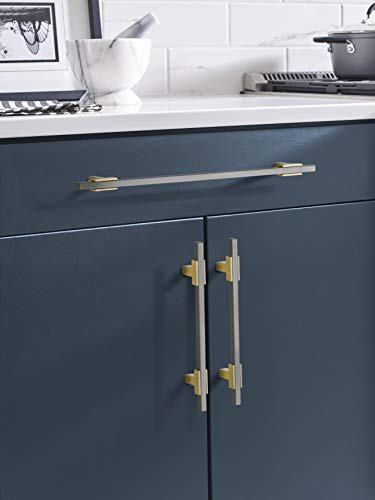 Amerock Cabinet Pull Brushed GoldBlack Chrome 5116 inch 128 mm Center to Center Urbanite 1 Pack Drawer Pull Drawer Handle Cabinet Hardware - Image 3
