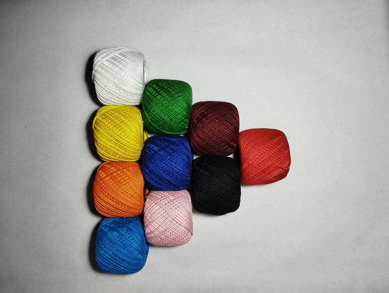 RSP Quality bit® Crochet Cotton Thread Yarn for Knitting and Craft Making (Multicolor, Pack of 10) - Image 4