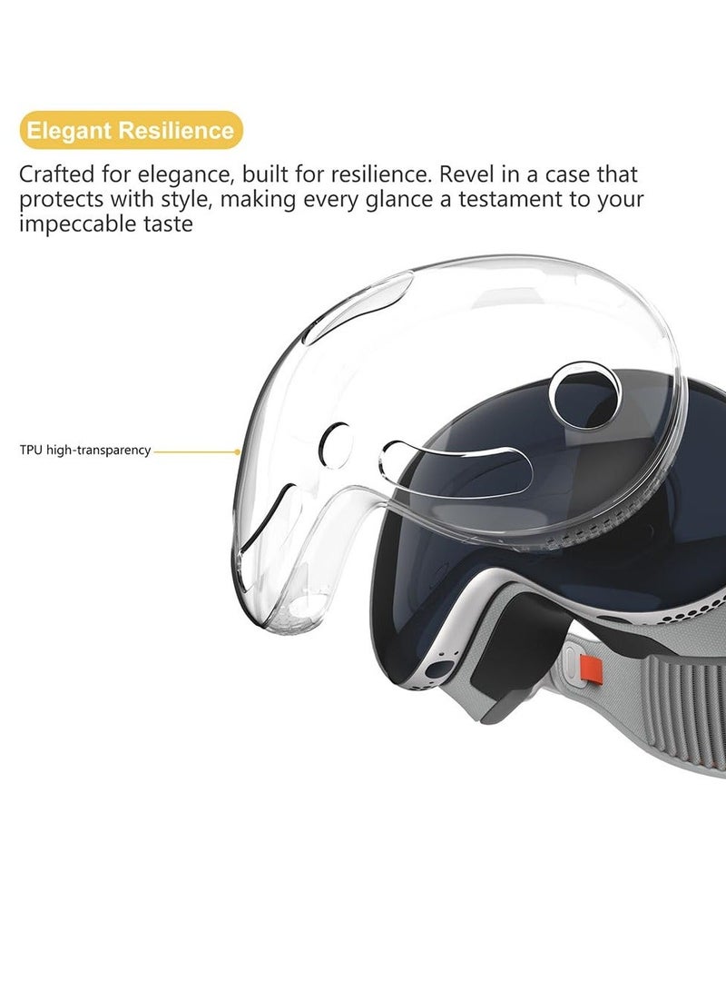 Compatible with Apple Vision Pro Case and Protective Cover TPU Protective Cover for Vision Pro VR Headset 2024 Accessories Provides Superior Protection Against Scratches Transparent - Image 2