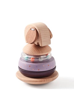 General Baby's hands-on brain stacking shape set of post toys wooden toddler early education puzzle elephant building block set of posts  - Image 3