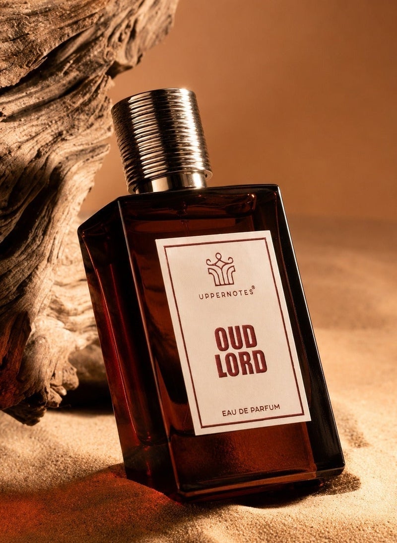 UpperNotes Oud Lord EDP Unisex 80ml | Sweet Praline Rose Vanilla Agarwood | Rich Floral Oriental Long Lasting Fragrance UAE - Image 2