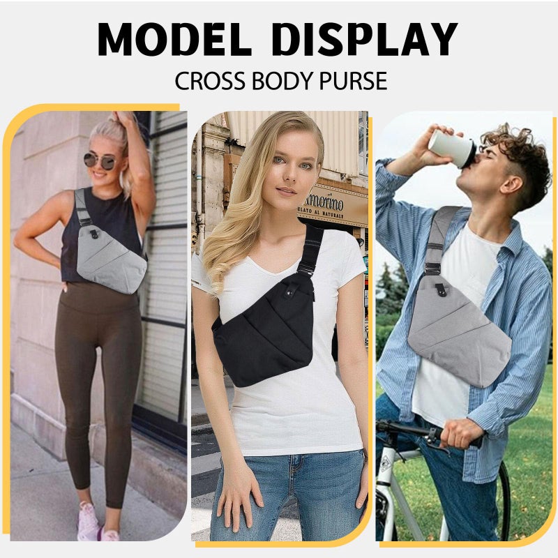 VexelZytro Anti Theft Travel Bag, Travel Anti Pickpocket Purses, Slim Carry Crossbody Bag for Women & Man Travel Safe, Waterproof (Left Shoulder, Grey) - Image 2