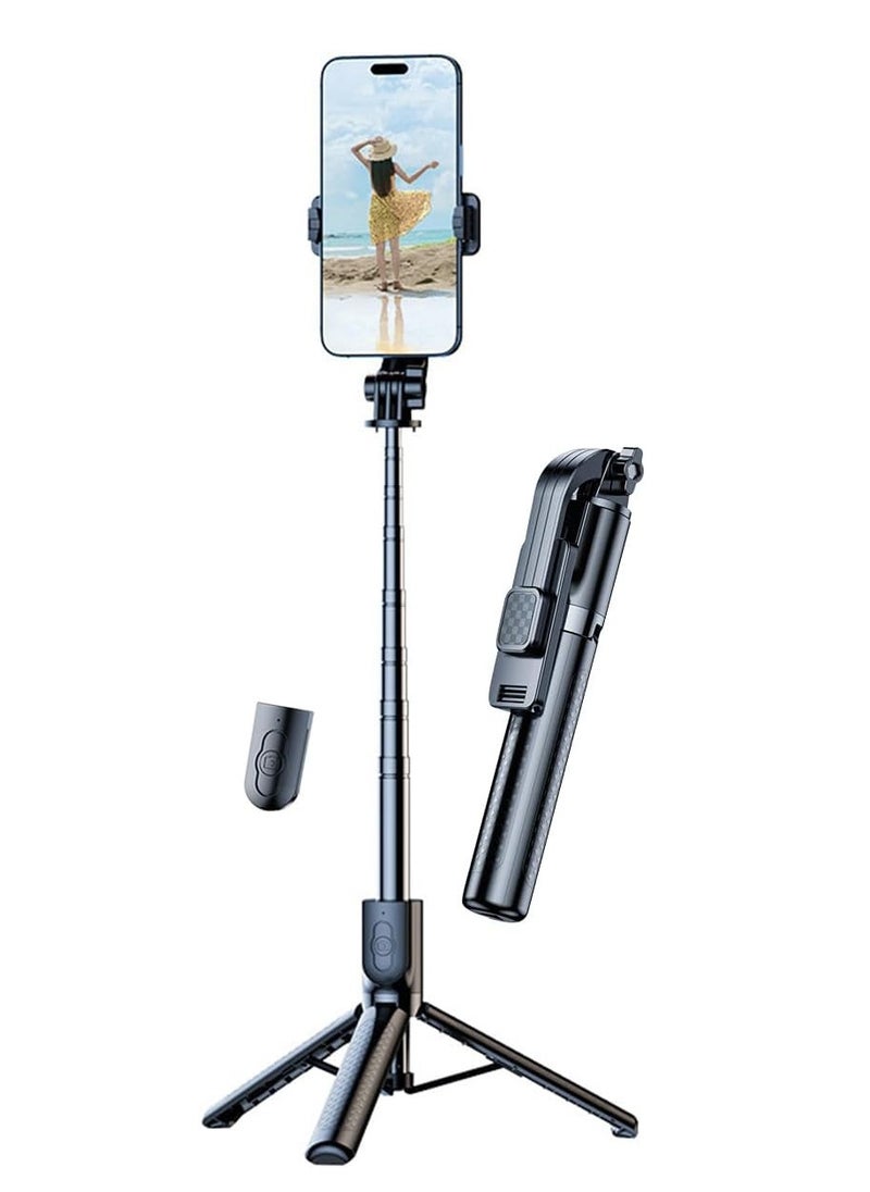 ECVV ECVV 130cm Phone Selfie Stick Tripod with Remote Control Portable Rotate Phone Holder Extendable Tripod Stand Compatible with iPhone Android Smartphone  - Image 1