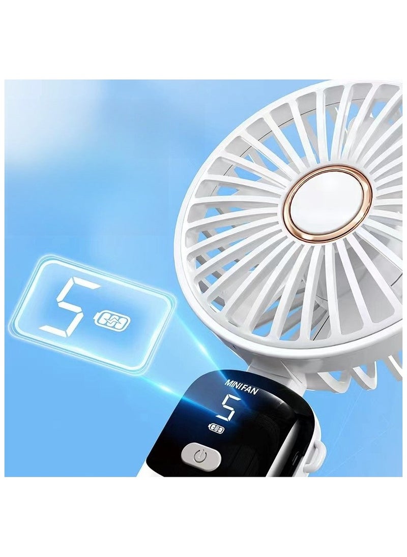 Exotic Mini Handheld Fan, 5 Speeds Portable Personal Fans with LED Screen 90° Adjustable Cooling Fan Removable Base, 3000mAh Quiet USB Fan for Home Office Outdoor Travel, 16-24 Hours Working (Pink)  - Image 3